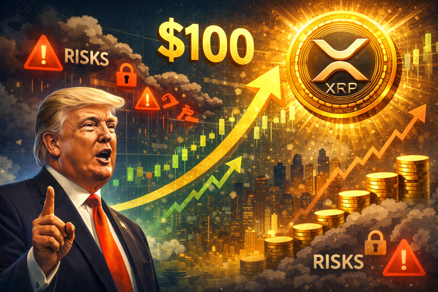 Trump hinted that XRP’s price could rise to $100 once the risks subside